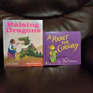 Raising Dragons & A Pocket for Corduroy 2 Children's Picture Books